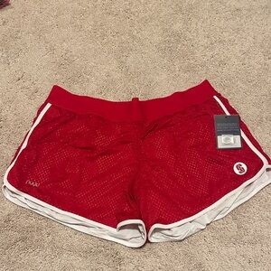 NWT Size XL NUYU State of Mind Red Standford Mesh Running Shorts